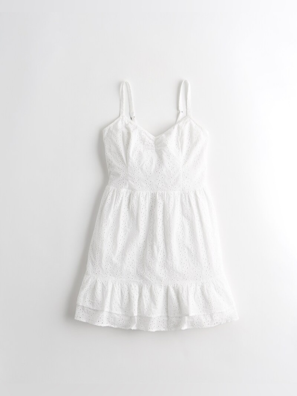 Hollister Eyelet Ruffle-Hem Mini Dress